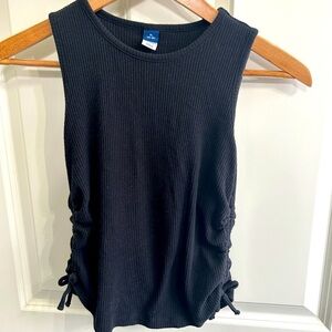 GUC Old Navy ribbed light black sleeveless side shirred tank, size 14/16 teen XL